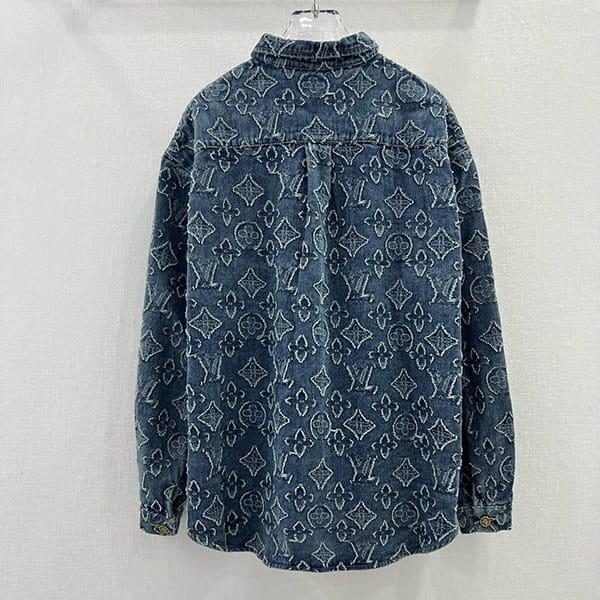 追跡付ルイヴィトン モノグラムロングスリーブコットンシャツ 偽物 vug16022